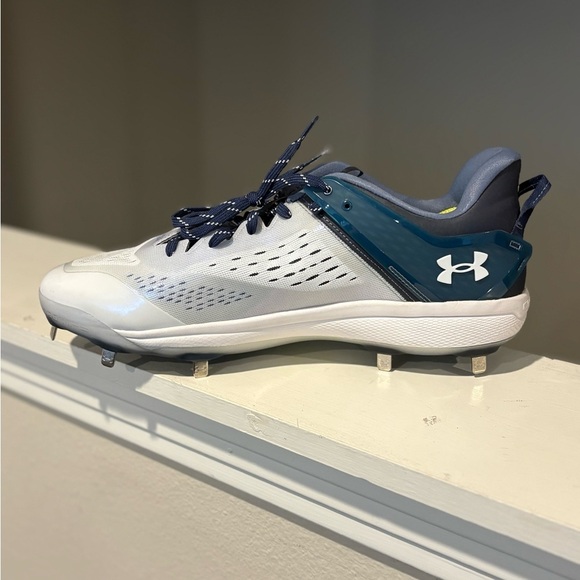 Under Armour Yard MT Low Metal Baseball Cleats 3025592-401 Navy Mens Size 15 - Picture 3 of 9